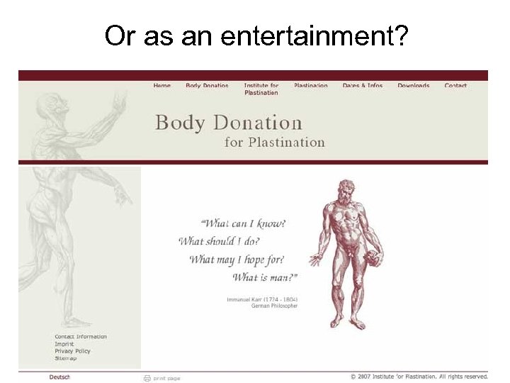 Or as an entertainment? 