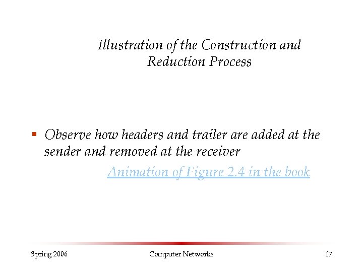 Illustration of the Construction and Reduction Process § Observe how headers and trailer are