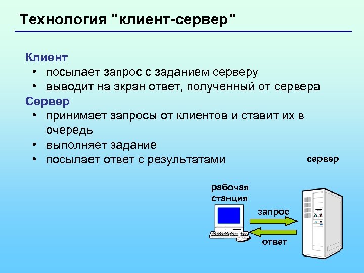 Сервер рабочая станция клиент