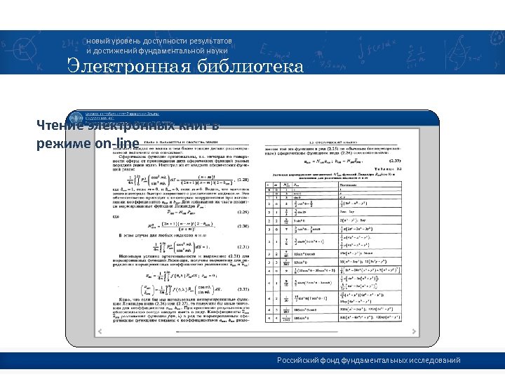 новый уровень доступности результатов и достижений фундаментальной науки Электронная библиотека Чтение электронных книг в