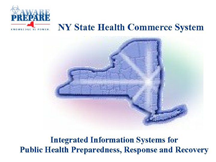 NY State Health Commerce System Integrated Information Systems for Public Health Preparedness, Response and