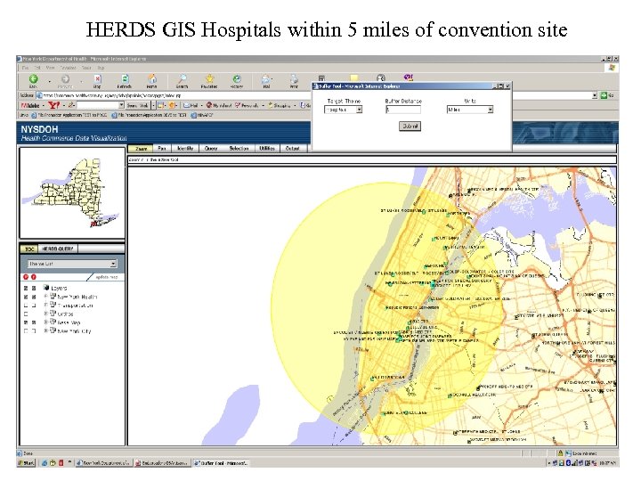 HERDS GIS Hospitals within 5 miles of convention site 