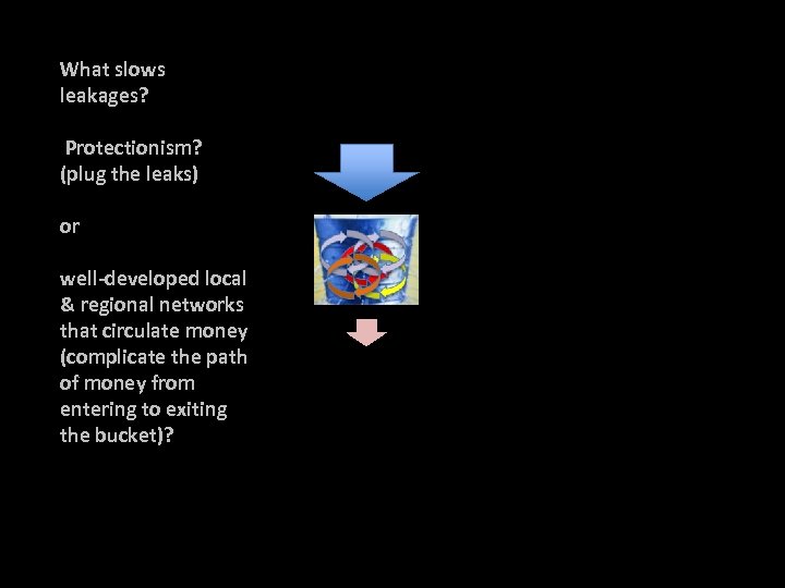 What slows leakages? Protectionism? (plug the leaks) or well-developed local & regional networks that