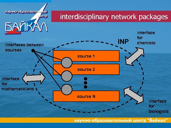 interdisciplinary network packages INP interfaces between courses interface for chemists course 1 course 2