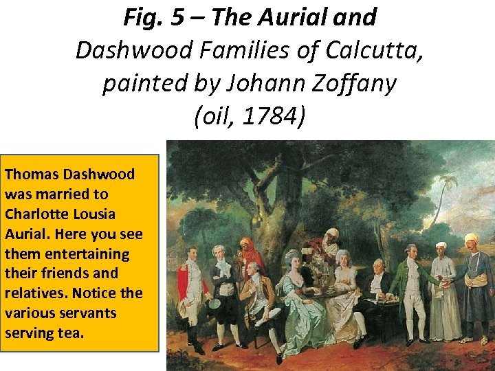 Fig. 5 – The Aurial and Dashwood Families of Calcutta, painted by Johann Zoffany