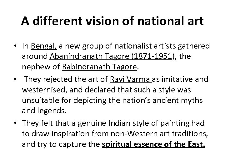 A different vision of national art • In Bengal, a new group of nationalist