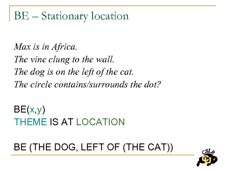 BE – Stationary location Max is in Africa. The vine clung to the wall.