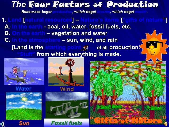 The Four Factors of Production Resources beget production, which beget income, which beget wealth.