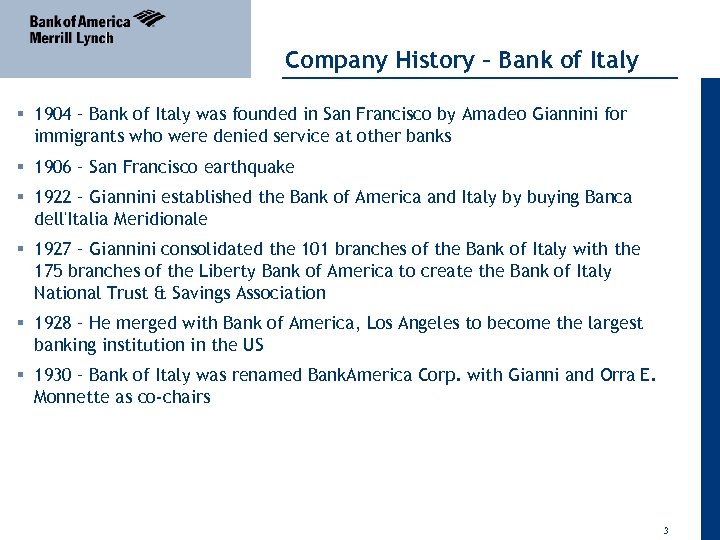 04 April 2011 Company History – Bank of Italy § 1904 – Bank of