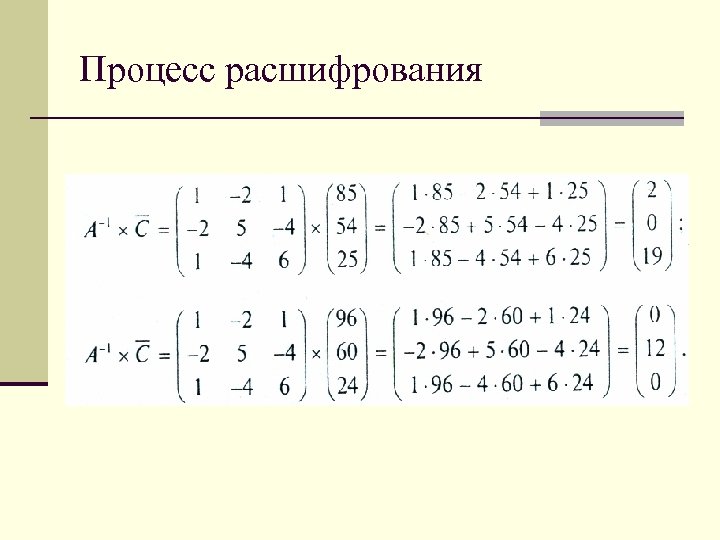 Процесс расшифрования 