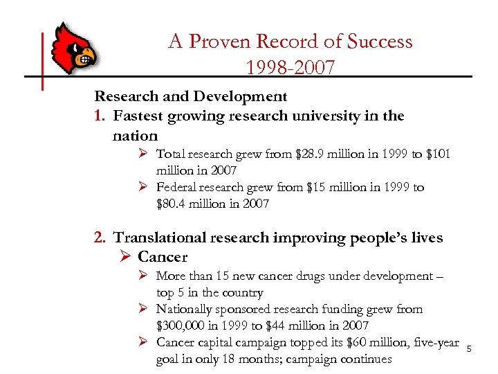 A Proven Record of Success 1998 -2007 Research and Development 1. Fastest growing research