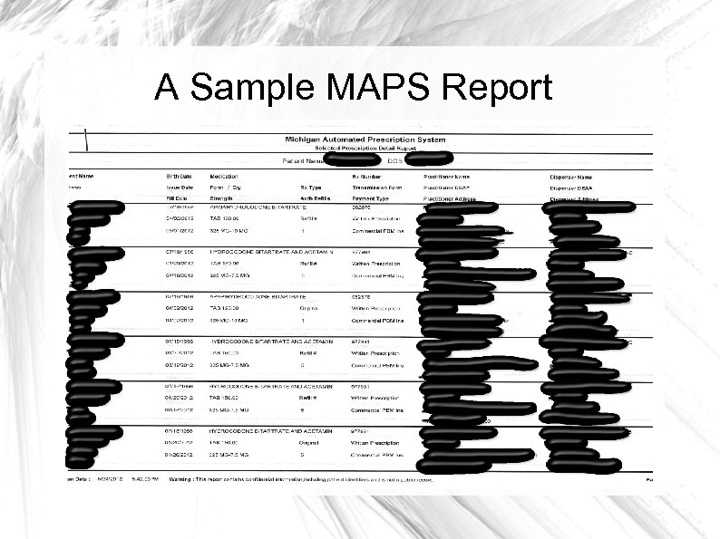 A Sample MAPS Report 