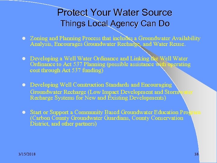 Protect Your Water Source Things Local Agency Can Do l Zoning and Planning Process