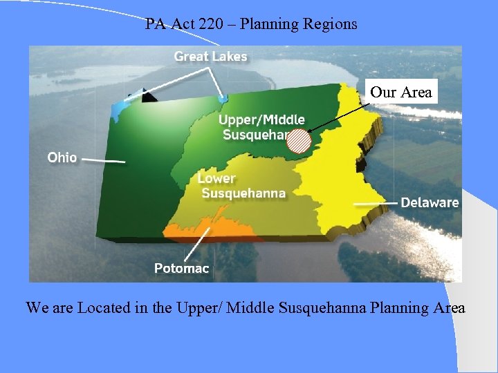 PA Act 220 – Planning Regions Our Area We are Located in the Upper/