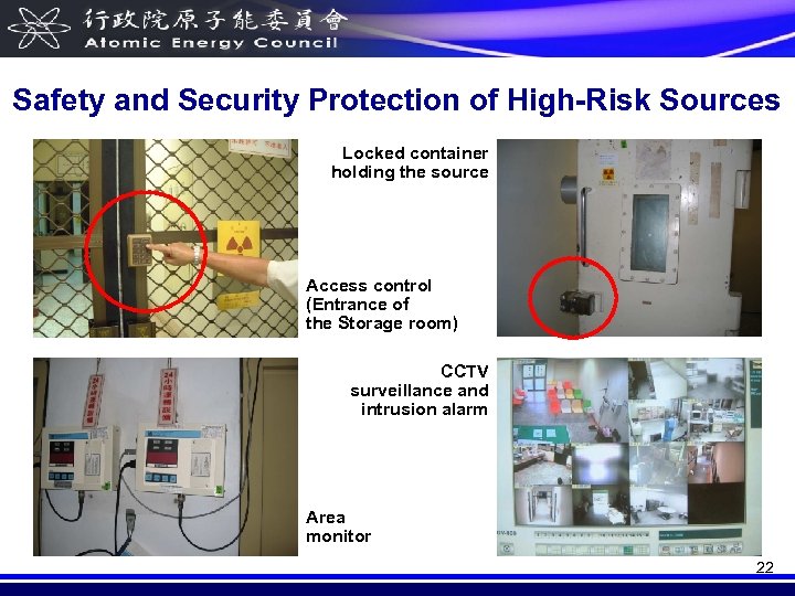 Safety and Security Protection of High-Risk Sources Locked container holding the source Access control