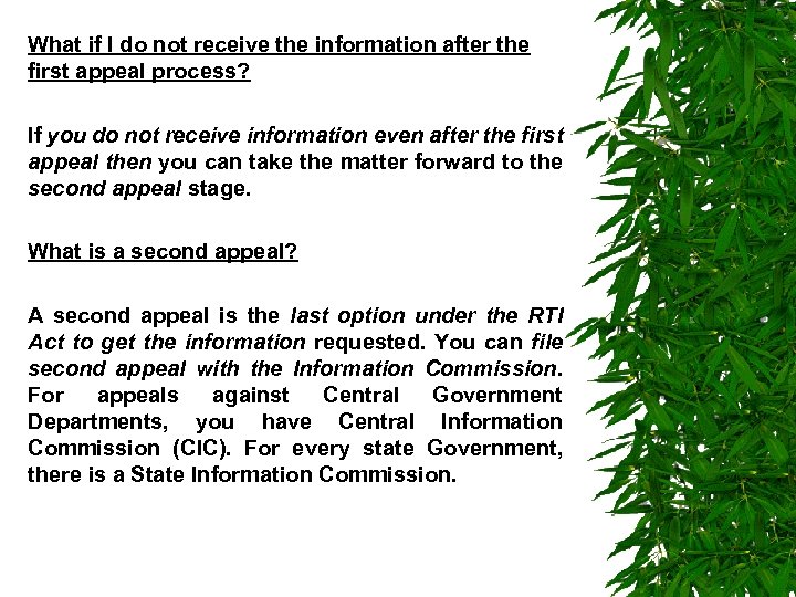What if I do not receive the information after the first appeal process? If