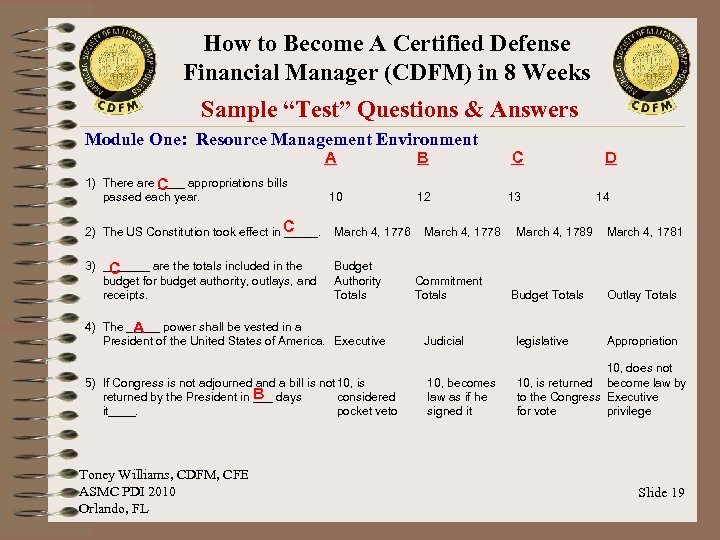 How to Become A Certified Defense Financial Manager (CDFM) in 8 Weeks Sample “Test”