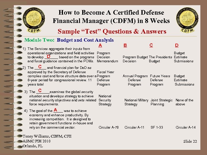 How to Become A Certified Defense Financial Manager (CDFM) in 8 Weeks Sample “Test”