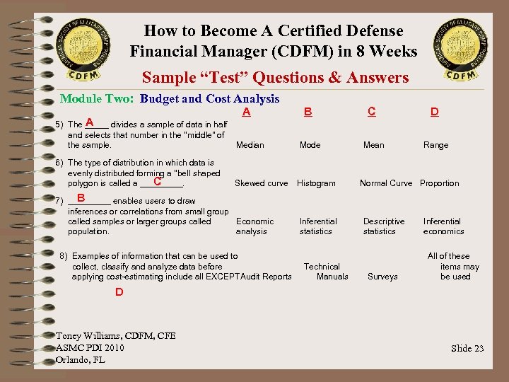 How to Become A Certified Defense Financial Manager (CDFM) in 8 Weeks Sample “Test”