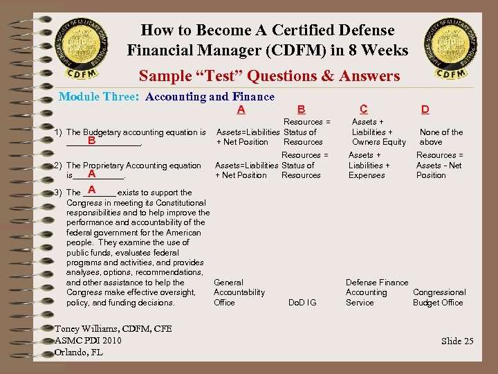 How to Become A Certified Defense Financial Manager (CDFM) in 8 Weeks Sample “Test”