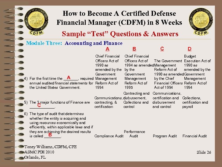 How to Become A Certified Defense Financial Manager (CDFM) in 8 Weeks Sample “Test”