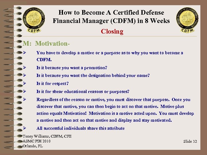 How to Become A Certified Defense Financial Manager (CDFM) in 8 Weeks Closing M: