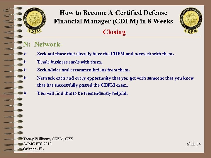 How to Become A Certified Defense Financial Manager (CDFM) in 8 Weeks Closing N: