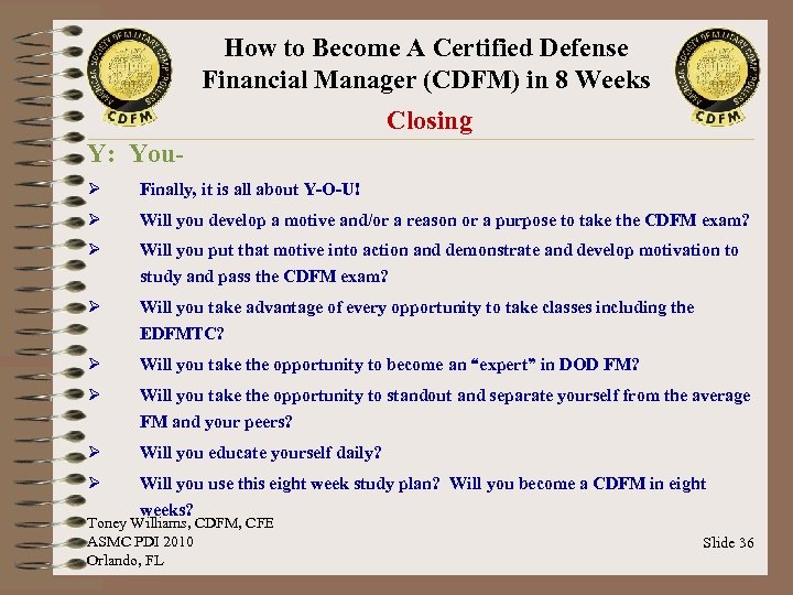 How to Become A Certified Defense Financial Manager (CDFM) in 8 Weeks Closing Y: