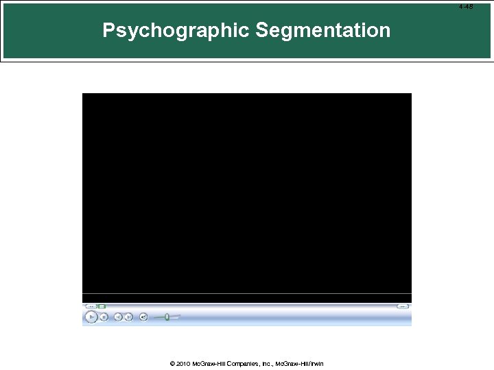 4 -48 Psychographic Segmentation © 2010 Mc. Graw-Hill Companies, Inc. , Mc. Graw-Hill/Irwin 