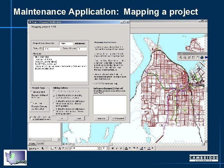 Maintenance Application: Mapping a project 