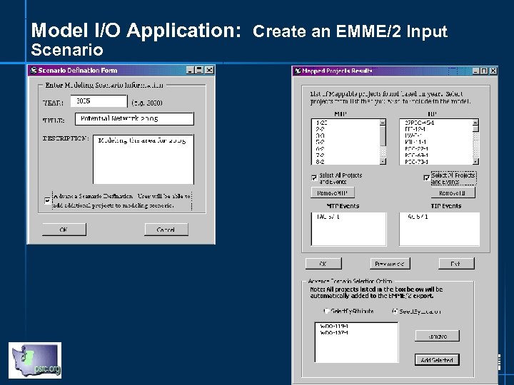 Model I/O Application: Create an EMME/2 Input Scenario 