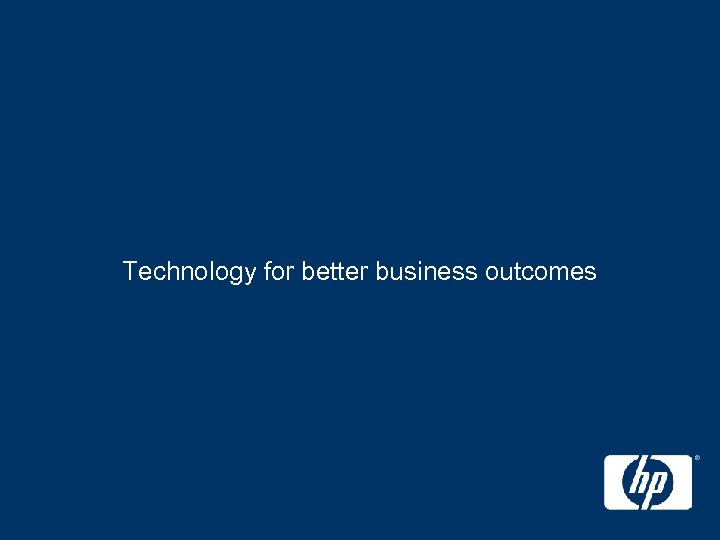 HP logo blue on white Technology for better business outcomes 