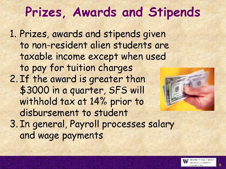 Prizes, Awards and Stipends 1. Prizes, awards and stipends given to non-resident alien students