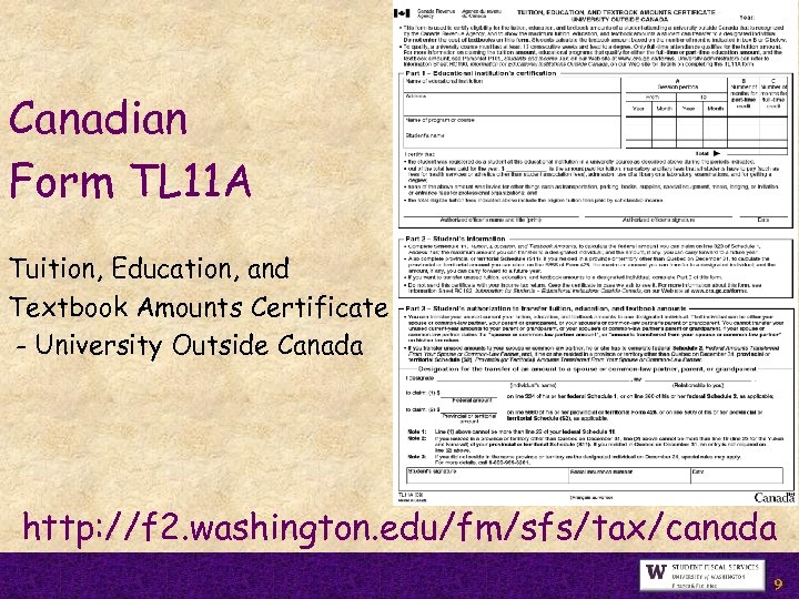 Canadian Form TL 11 A Tuition, Education, and Textbook Amounts Certificate - University Outside