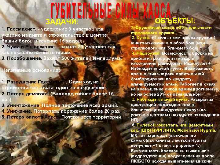 ЗАДАЧИ: 1. Гехемахнет. - удержание 9 участков как указано на пикте и строительство в