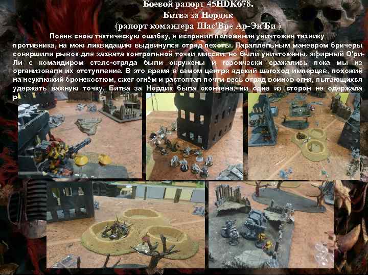 Боевой рапорт 45 HDK 678. Битва за Нордик (рапорт командера Шас'Вре Ар-Эн'Би ) Поняв