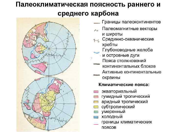 Палеоклиматическая поясность раннего и среднего карбона 