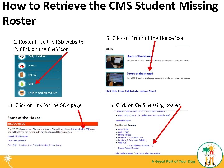 How to Retrieve the CMS Student Missing Roster 1. Roster In to the FSD