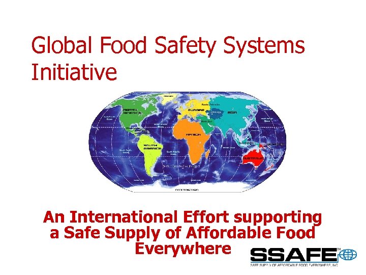 Global Food Safety Systems Initiative An International Effort supporting a Safe Supply of Affordable