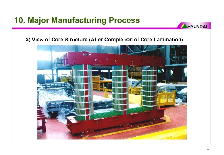 10. Major Manufacturing Process HYUNDAI 3) View of Core Structure (After Completion of Core
