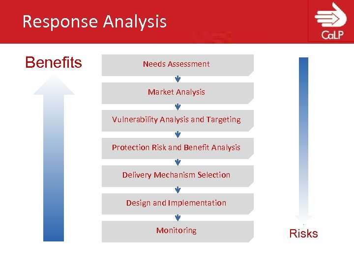 Response Analysis Benefits Needs Assessment Market Analysis Vulnerability Analysis and Targeting Protection Risk and