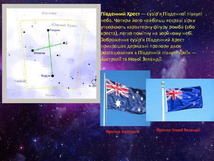 Південний Хрест — сузір’я Південної півкулі неба. Чотири його найбільш яскраві зірки утворюють характерну