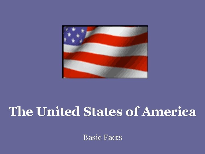 The United States of America Basic Facts 