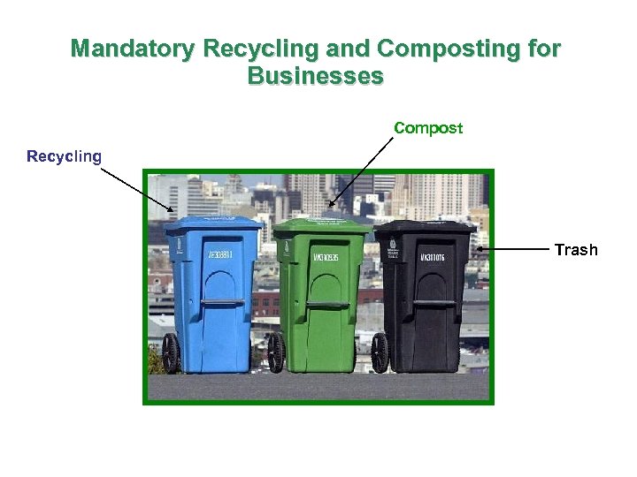 Mandatory Recycling and Composting for Businesses Compost Recycling Trash 