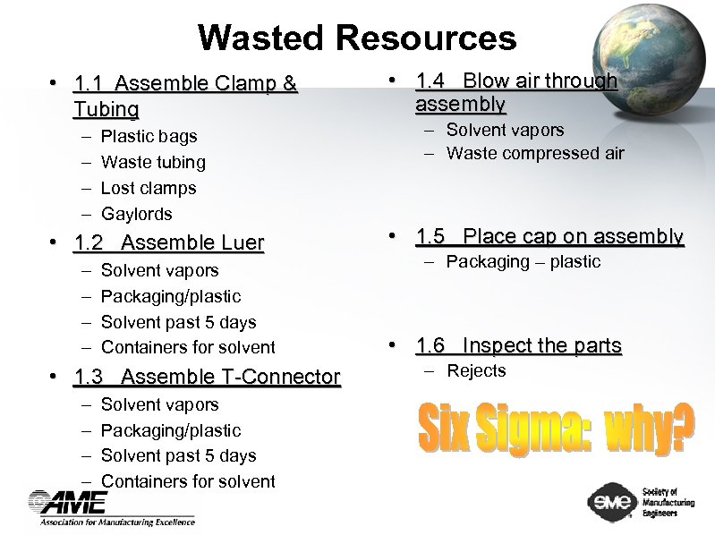 Wasted Resources • 1. 1 Assemble Clamp & Tubing – – Plastic bags Waste