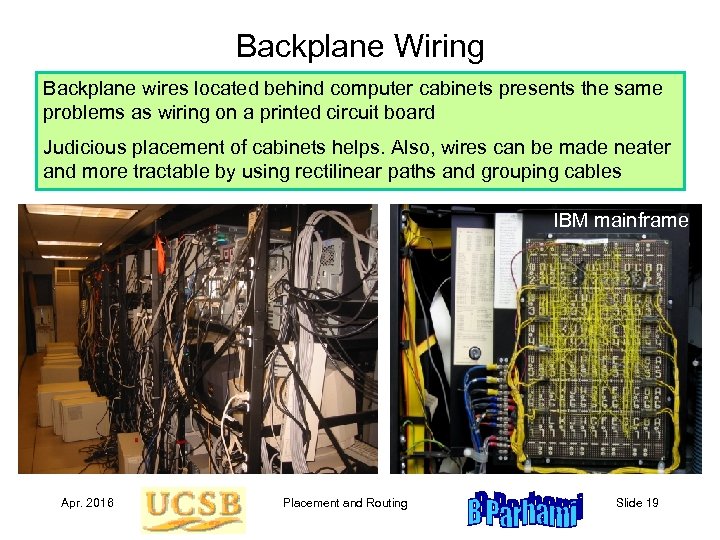 Backplane Wiring Backplane wires located behind computer cabinets presents the same problems as wiring