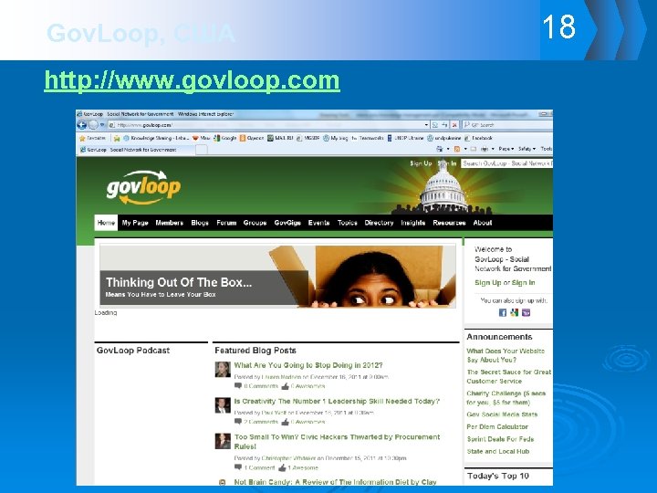 Gov. Loop, США http: //www. govloop. com 18 