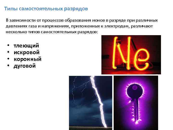 Виды электрических разрядов электрические разряды на службе человека проект