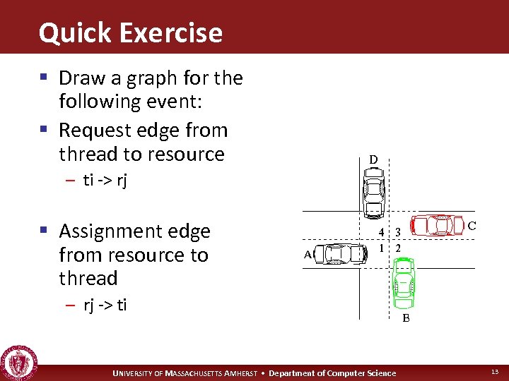Quick Exercise § Draw a graph for the following event: § Request edge from