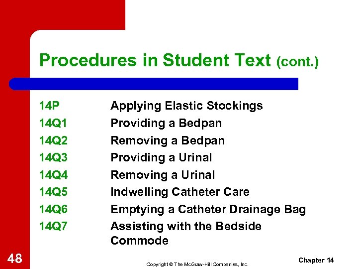 Procedures in Student Text (cont. ) 14 P 14 Q 1 14 Q 2